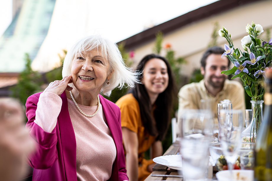 Photo of senior woman, smiling